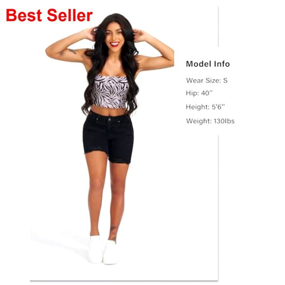 Women's Casual Summer Ripped High Waisted Stretch Distressed Frayed Raw Hem - Picture 3 of 7